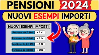 ✅PENSIONI AUMENTI GENNAIO 2024👉NUOVI ESEMPI IMPORTI❗️NUOVE CIFRE ESATTE👌 [upl. by Nona]