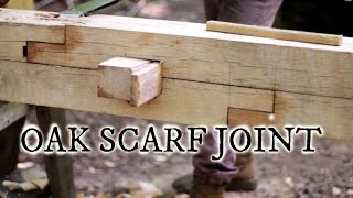 Our timber frame cabin Part III White oak scarf joint [upl. by Assirat342]