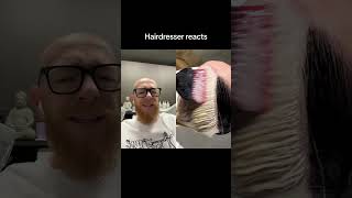 Hairdresser reacts to a very cool color transformation hair [upl. by Gausman]