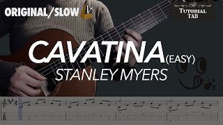 Cavatina  Stanley Myers Fingerstyle Tutorial with TAB [upl. by Nohtahoj]