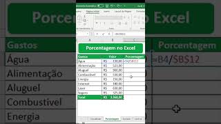 Porcentagem no Excel [upl. by Martainn802]