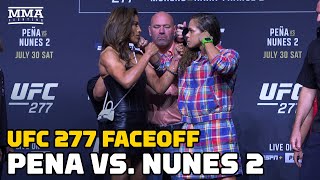 Julianna Pena Amanda Nunes Intense In UFC 277 Faceoff  MMA Fighting [upl. by Kaslik]