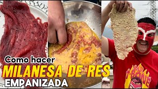 Como hacer milanesa de res empanizada  Yo Soy MrTbone [upl. by Najar]