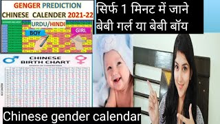 Chinese gender calendar सिर्फ 1 मिनट में जाने baby boy या baby girl  Chinese calendar 2022 [upl. by Eerbua]