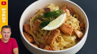 Tagliatelles au saumon sauce citron aneth  Lidl cuisine [upl. by Wandis]