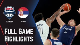 USA vs serbia Mens Basketball  Live Highlights  2024 Olympics 8820243 [upl. by Arria960]