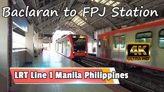 LRT 1 Full Ride from Baclaran to Fernando Poe Jr Station  Manila Philippiines 4k LRT line 1 [upl. by Wittenburg430]