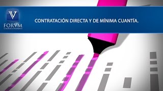 Contratación directa y de mínima cuantía Derecho Público [upl. by Jew129]