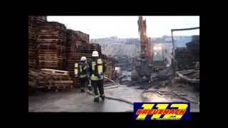 Heidesheim Großbrand Palettenlager Nachlöscharbeiten Kreuznach112de [upl. by Tera100]