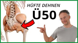 HÜFTE DEHNEN Ü50 4 einfache Übungen [upl. by Alhan]