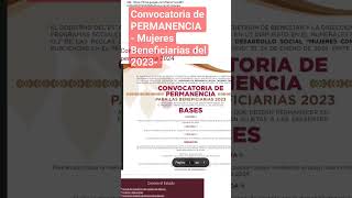 Convocatoria de PERMANENCIA Mujeres con Bienestar 2024 Visita mi canal Te explicamos todo [upl. by Ennayt]