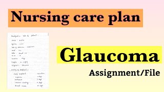 Nursing care plan on glucoma ncp glucoma increaseiop [upl. by Ihpen]