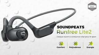 SoundPEATS Runfree Lite2  Casque Bluetooth 53 à Conduction Air  App PeatsAudio  Android amp iOS [upl. by Ayekehs646]