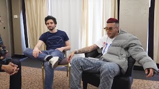 Sfera Ebbasta ascolta la sua stessa canzone durante un intervista [upl. by Zippel]