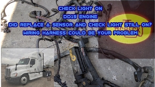 Freightliner Cascadia check engine light on DD13 DD15 engine wiring harness might be your problem [upl. by Dalpe]