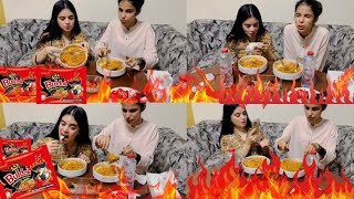 2X Spicy Ramen Noodles Challenge 🔥  Noodles Challenge  Reeta ki Tabiyt khan ho gai 🤣 [upl. by Ecnar879]