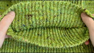 Tips for FASTER knitting of REVERSIBLE TWISTED STITCH 1x1 RIB in the Round [upl. by Pate]