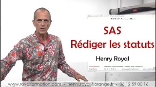 SAS société par actions simplifiée exemple statuts modèle  patrimoine du chef dentreprise [upl. by Eibob222]