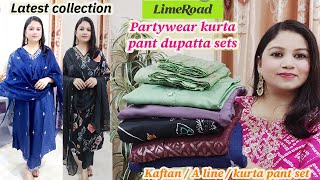 Latest partywear kurta sets from Limeroad  kurta set with dupatta haul 🥰Honest review 💙 [upl. by Rimaj]