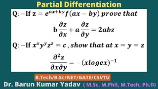 Partial Differentiation  important problem  part 3  barunmaths PartialDifferentiation [upl. by Ahsikar]