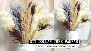 Easy DIY STRING DOLLAR TREE PAMPAS GRASS  Scandinavian Home Decor Minimalist Boho diypampasgrass [upl. by Ulla853]