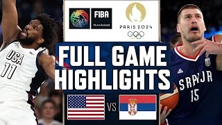 USA vs serbia Mens Basketball  Live Highlights  2024 Olympics 882024 [upl. by Ecyla]