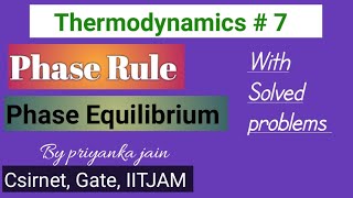 Phase Equilibrium  Phase Rule with related problems from csirnet exam [upl. by Rubina]