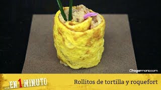 Receta de Rollitos de tortilla con roquefort [upl. by Guinna]