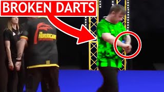 Callan Rydz Broke His Arrows During PDC Match [upl. by Ynoble]