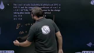 The emf of cells ZnZnSO4 CuSO4Cu at 25 C is 003 V and the temperature coefficient of [upl. by Nnahaid]