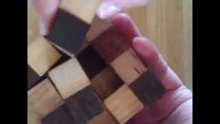 4 x 4 x 4 Snake Cube Solution  Wooden Puzzle [upl. by Milda894]