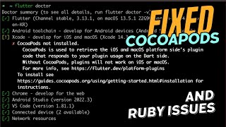 COCOAPODS Installation Problems FIXED  IOS  MAC  XCODE  Flutter  Development  Latest 2024 [upl. by Philomena213]