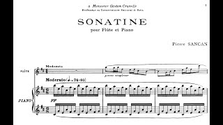 P Sancan  Sonatine for Flute and Piano with score [upl. by Nylloh]