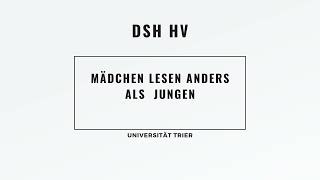 Mädchen lesen anders als Jungen  Uni Trier  DSH Hörverstehen B2 C1 C2 [upl. by Siegler995]