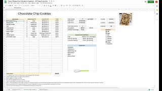 BakeryRecipe Cost Calculator [upl. by Ardnalahs]