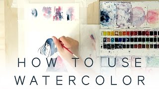 HOW TO USE WATERCOLOR  Introduction Tutorial [upl. by Neimad]