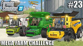 Starting THE BIGGEST Harvest OF THE YEAR  MEGA FARM Challenge  Farming Simulator 22 [upl. by Shay]