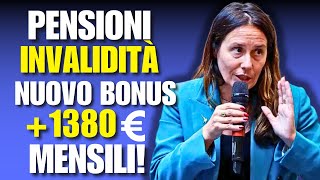 NUOVO BONUS PER INVALIDITÀ FINO A 1380 EURO MENSILI ECCO I REQUISITI [upl. by Anoli]