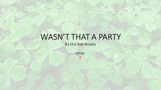 Wasnt That A Party by Irish Rovers  Easy acoustic chords and lyrics [upl. by Apthorp]