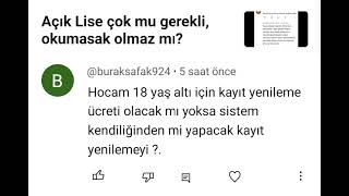 20231 dönem kayıtları 18 yaşından küçüklere ücretsiz kayıt devam eder mi [upl. by Laikeze622]