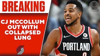 Trail Blazers star CJ McCollum suffers collapsed lung out indefinitely  CBS Sports HQ [upl. by Sidonia]