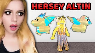 BİR GÜN BOYUNCA HER ŞEY ALTIN  GOLDEN PET TRADE   Roblox Adopt Me [upl. by Patten704]