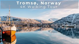 Tromsø Norway Snowy Winter Walking Tour  4K [upl. by Ozner]