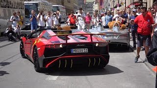 SLR Stirling Moss  Aventador SV causing chaos in Munich [upl. by Amoritta]