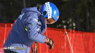 Mikaela Shiffrin crashes out in scarylooking Cortina downhill fall  NBC Sports [upl. by Akcire67]