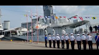 ORP Błyskawica podniesienie bandery I wielka gala banderowa [upl. by Onitselec477]