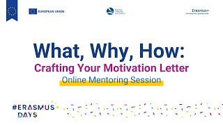 Erasmus Days 2023  What Why How  Crafting Your Motivation Letter [upl. by Caleb941]