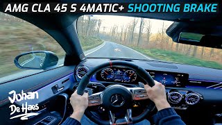 MERCEDESAMG CLA 45 S 4MATIC SHOOTING BRAKE POV test drive 0100 in 4 sec [upl. by Tiphany]