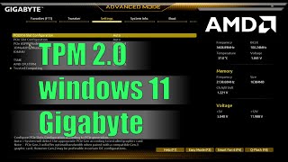 TPM 20 Windows 11 Gigabyte [upl. by Otrevlig]