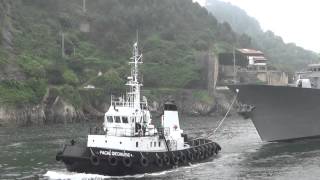 Saliendo del puerto de Pasajes la fragata de la Armada F103 ´Blas de Lezo 30062015 [upl. by Bik]